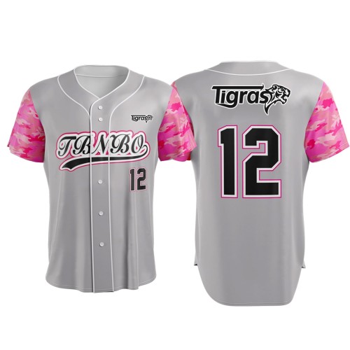  Custom Full Sublimation Grey Baseball Shirts Custom Logo Baseball Uniforms