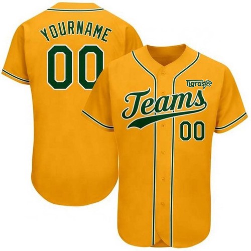 Custom Yellow Baseball team Jersey for Men/women/youth/kids Full Button Full Sublimation Uniform add with Team Name & Numbers