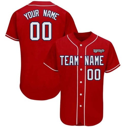 Custom Red Baseball team Jersey for Men/women/youth/kids Full Button Full Sublimation Uniform add with Team Name & Numbers