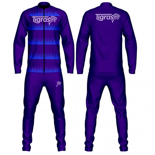 Design Your Own Tracksuit Custom Clothing Top And Bottom Sets Mens White Tracksuit With Blue Stripe 8