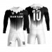  Custom white/black soccer team Goalkeeper uniforms with your team logo , name and number kids&men jerseys and shorts 