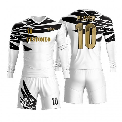 Custom Wings concept soccer team player Goalkeeper uniforms with your team logo , name and number kids&men jerseys and shorts