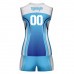  Professional Customized Breathable Volleyball Shirt Customized Sleeveless Sublimation Blue Sleeveless  Volleyball Jersey