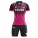 Customized Striped Pink Football Shirts Women Slim Soccer Jerseys Design For Sale